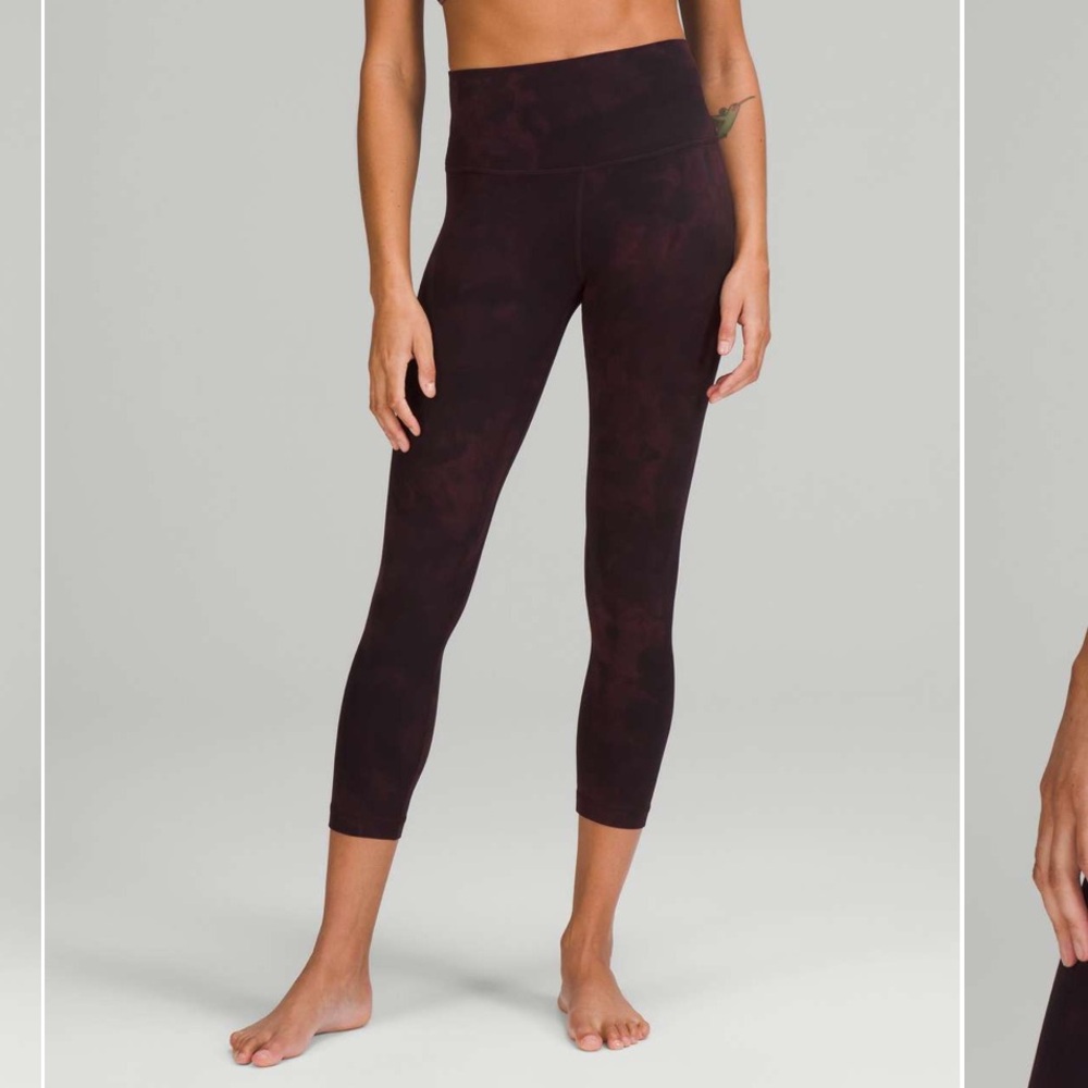 Lululemon Align HR Crop 23” Diamond Dye Cassis Black, size 8